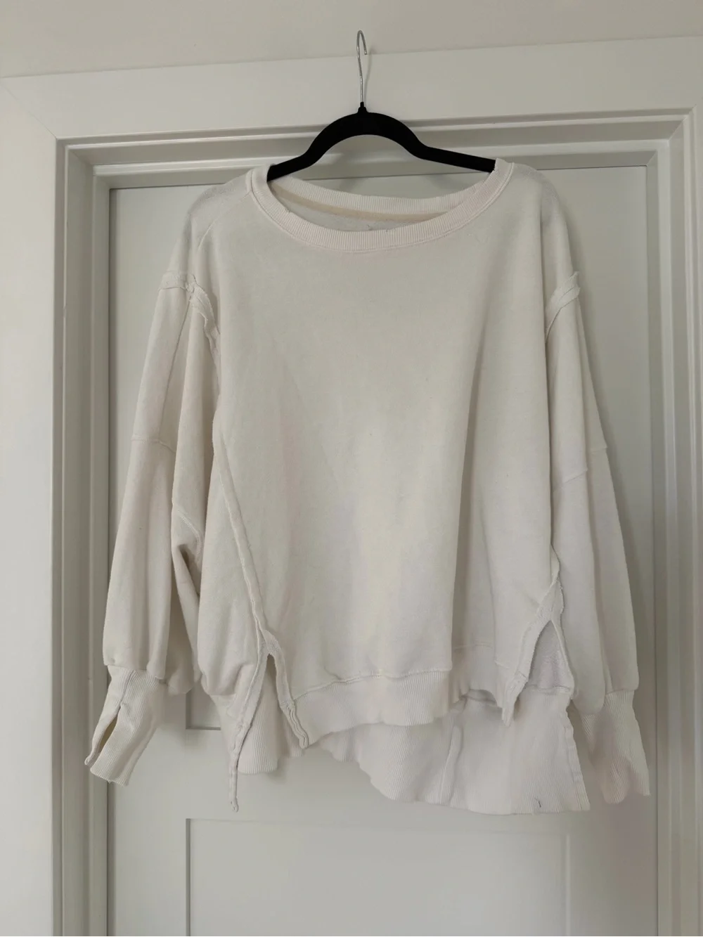 We The Free White Distressed Oversized Sweatshirt - Picture 1 of 9